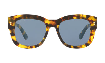 Gucci GG1110S Sunglasses, Yellow Havana with Grey-Blue, view 1