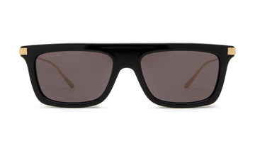 Gucci GG1437S Sunglasses, Black and Gold with Grey, view 1