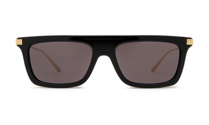 Gucci GG1437S Sunglasses, Black and Gold with Grey, view 1