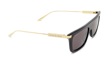 Gucci GG1437S Sunglasses, Black and Gold with Grey, view 2
