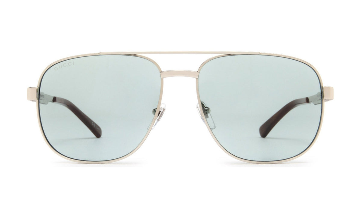 Gucci GG1223S Sunglasses, Silver and Gold with Light Green, view 1