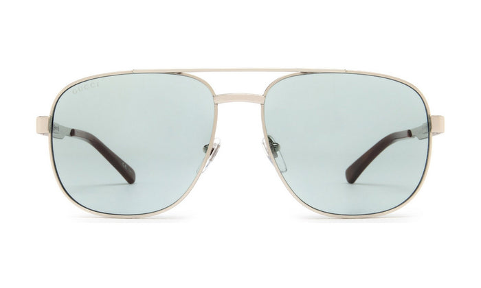 Gucci GG1223S Sunglasses, Silver and Gold with Light Green, view 1