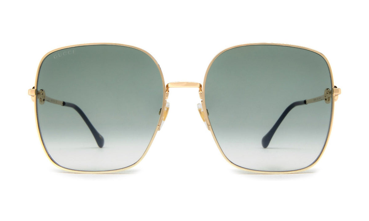 Gucci GG0879S Sunglasses, Gold with Green Gradient, view 1