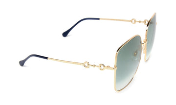 Gucci GG0879S Sunglasses, Gold with Green Gradient, view 2