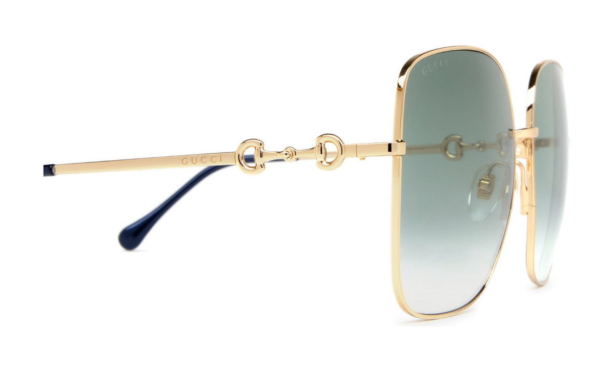 Gucci GG0879S Sunglasses, Gold with Green Gradient, view 3