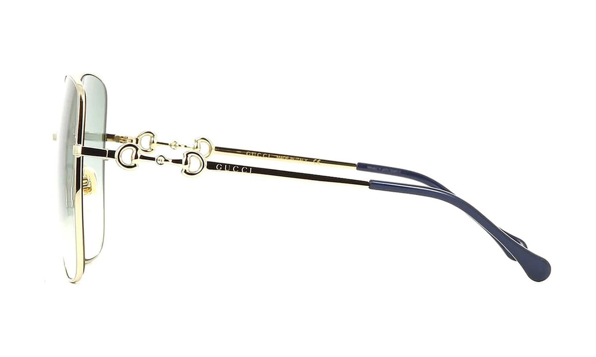 Gucci GG0879S Sunglasses, Gold with Green Gradient, view 4