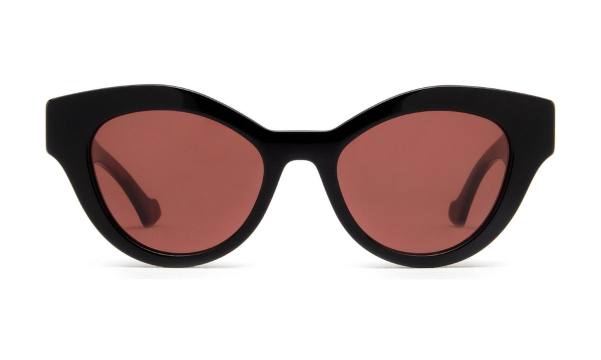 Gucci GG0957S Sunglasses, Shiny Black with Red, view 1