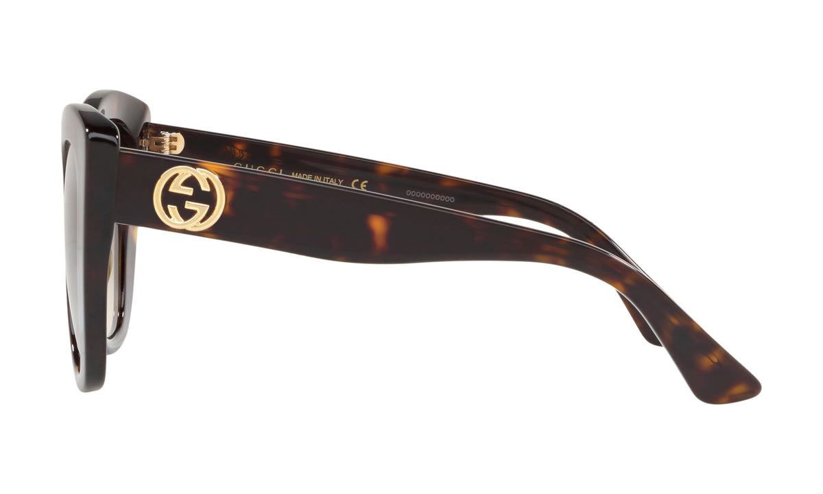Gucci GG0327S Sunglasses, Havana with Brown Gradient, view 3