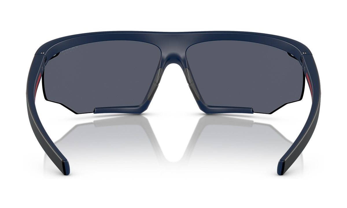 Prada Linea Rossa PS 07YS Sunglasses, Matte Black with Blue Mirror, view 4