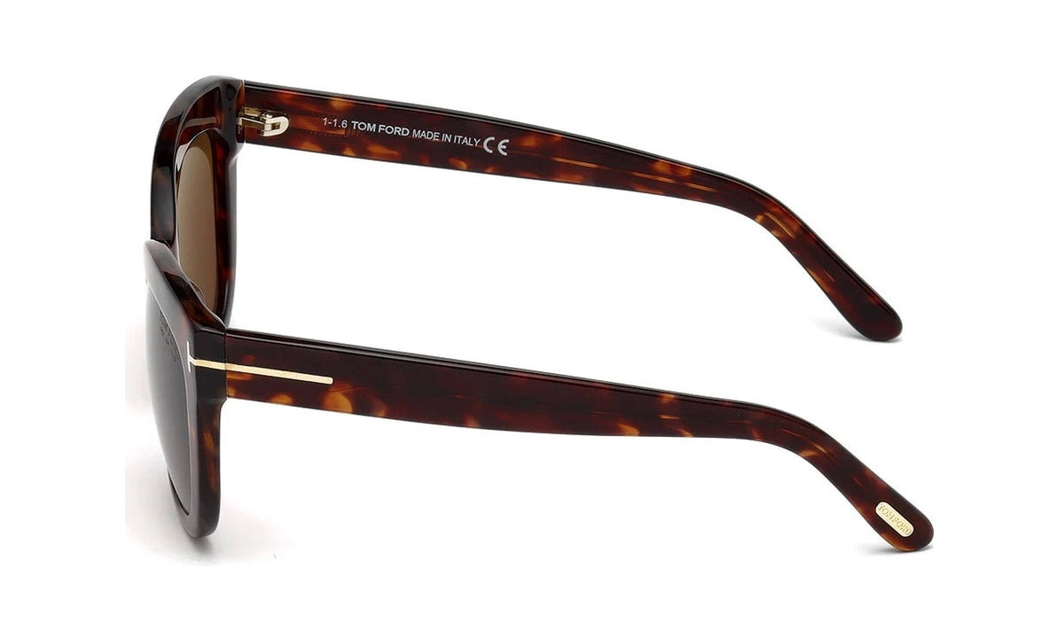 Tom Ford Alistair FT0524 Polarized Sunglasses, Shiny Red Havana with Brown, view 3