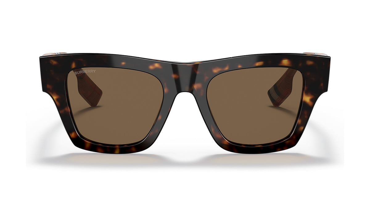 Burberry Ernest BE4360 Sunglasses, Dark Havana with Dark Brown, view 1