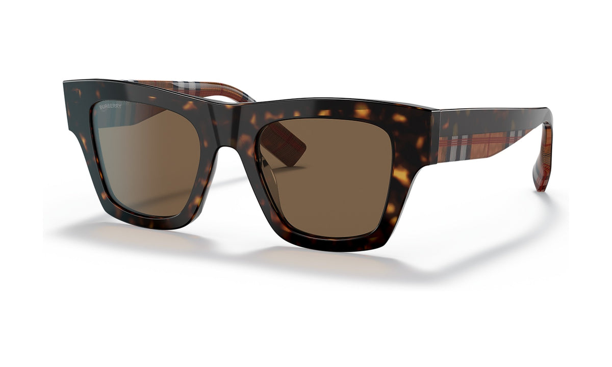 Burberry Ernest BE4360 Sunglasses, Dark Havana with Dark Brown, view 2