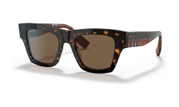 Burberry Ernest BE4360 Sunglasses, Dark Havana with Dark Brown, view 2