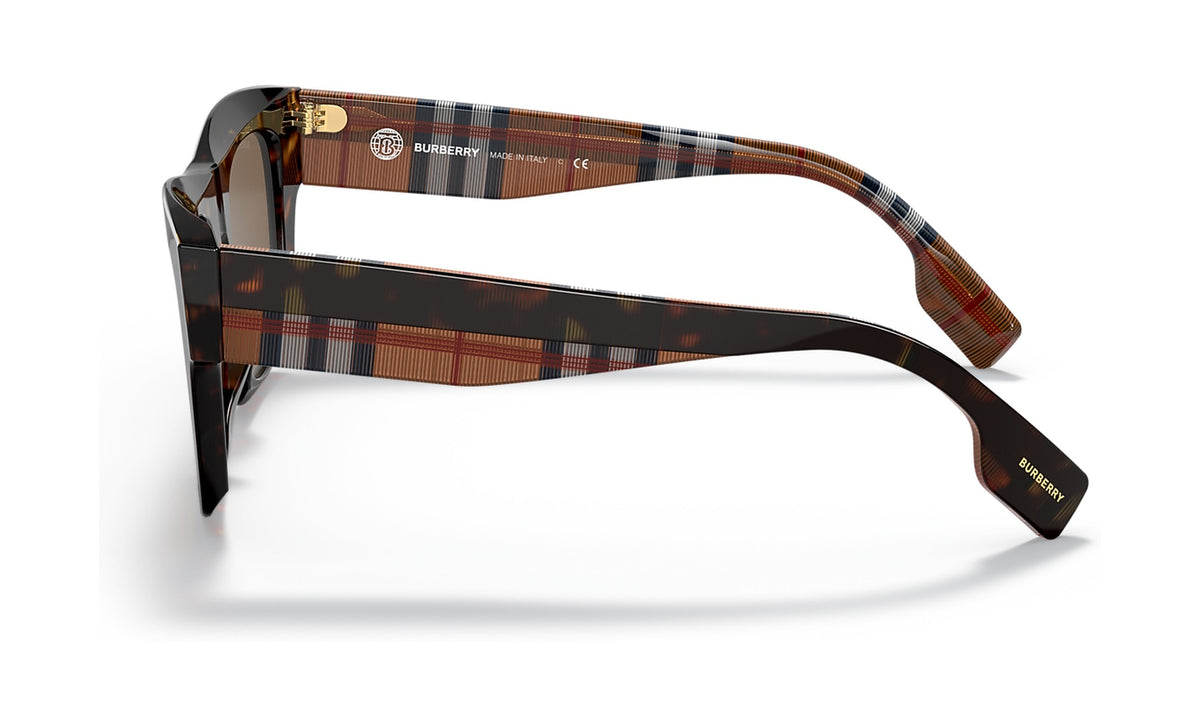 Burberry Ernest BE4360 Sunglasses, Dark Havana with Dark Brown, view 3