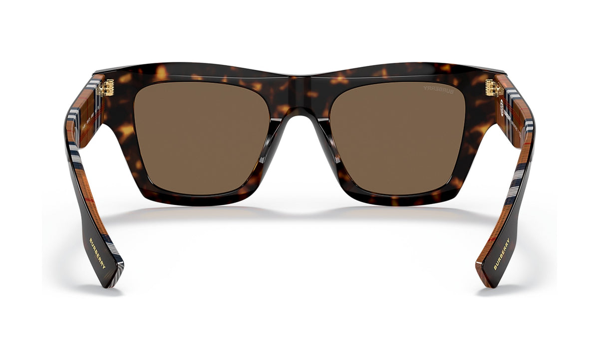 Burberry Ernest BE4360 Sunglasses, Dark Havana with Dark Brown, view 4