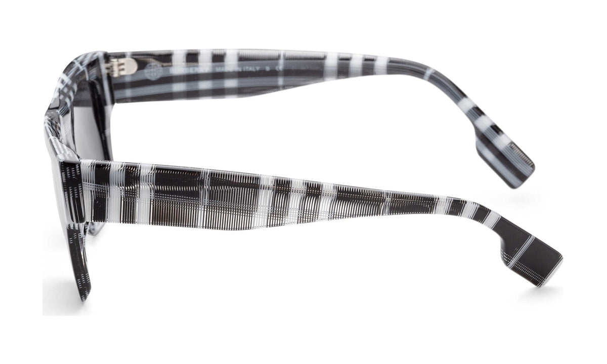Burberry Ernest BE4360 Sunglasses, Check White/Black with Dark Grey, view 2