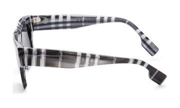 Burberry Ernest BE4360 Sunglasses, Check White/Black with Dark Grey, view 2