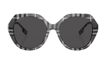 Burberry Vanessa BE4375 Sunglasses, Check White/Black with Dark Grey, view 1