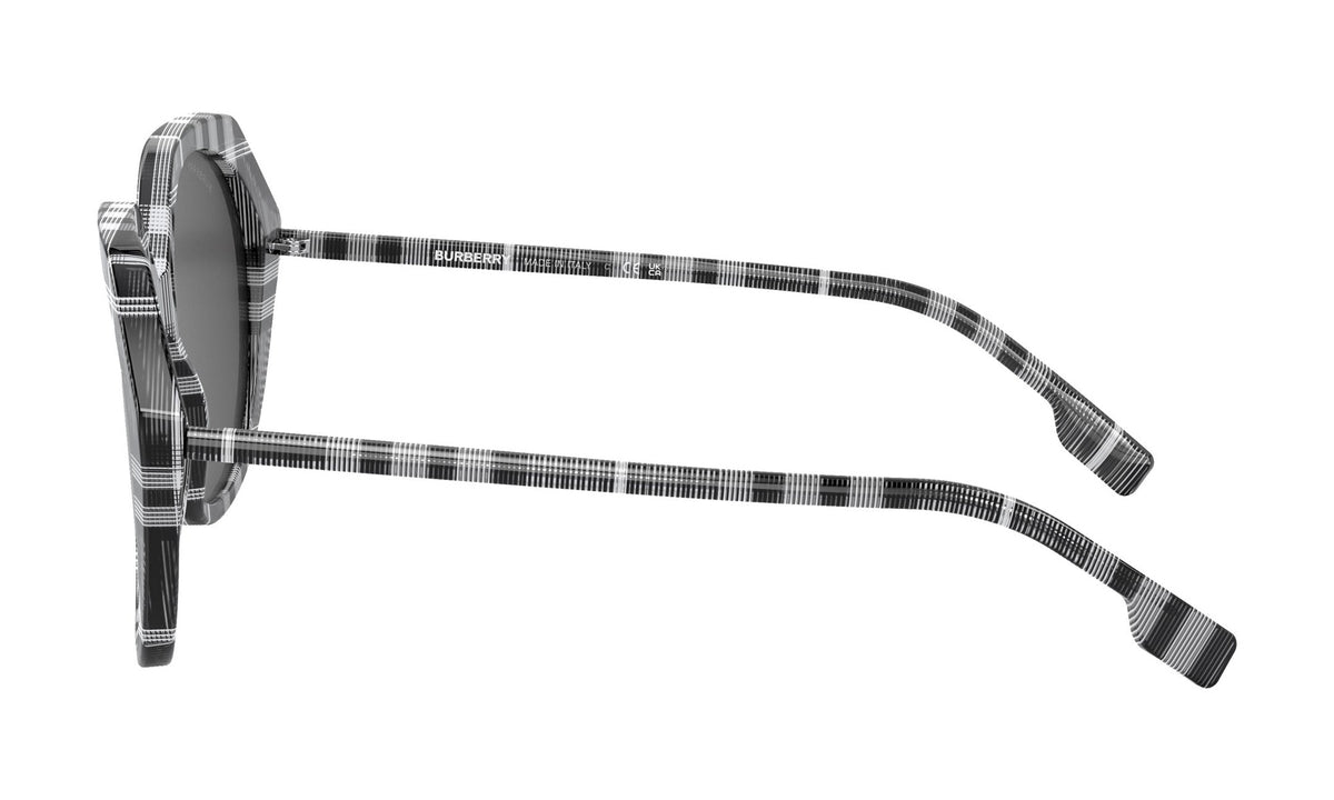 Burberry Vanessa BE4375 Sunglasses, Check White/Black with Dark Grey, view 3