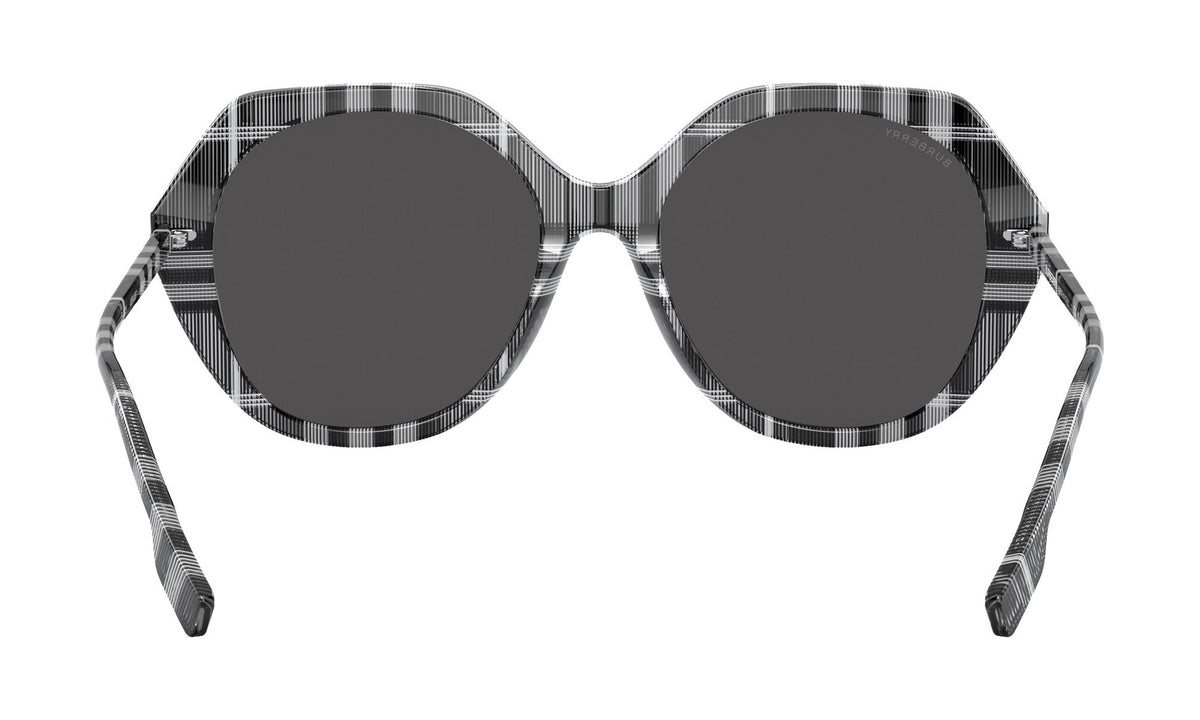 Burberry Vanessa BE4375 Sunglasses, Check White/Black with Dark Grey, view 4