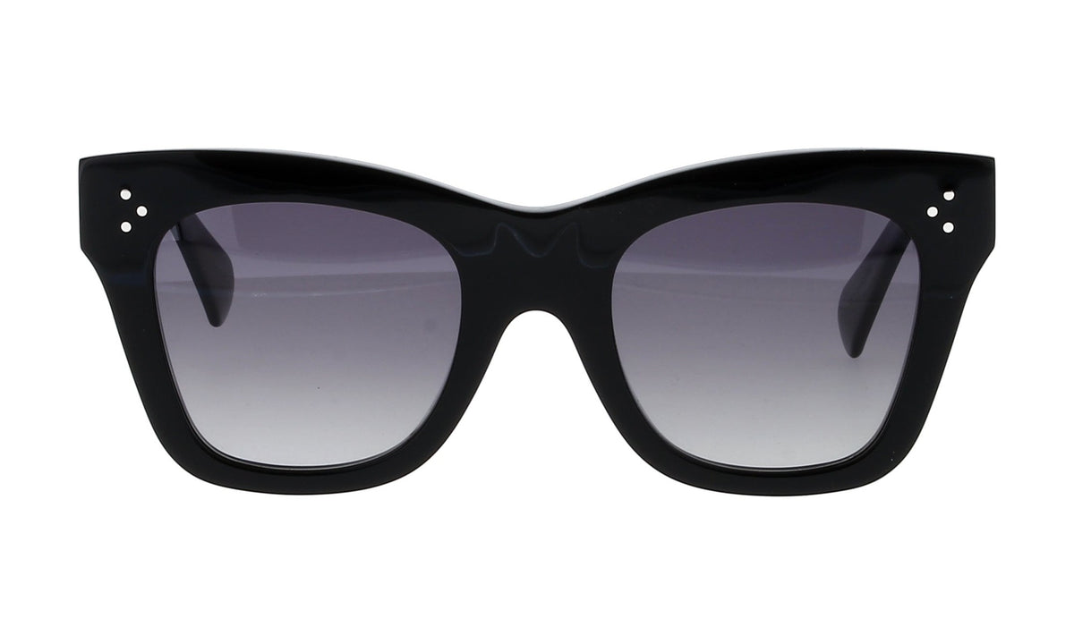 Celine Bold 3 Dots CL4004IN Polarized Sunglasses, Shiny Black with Smoke Gradient, view 1