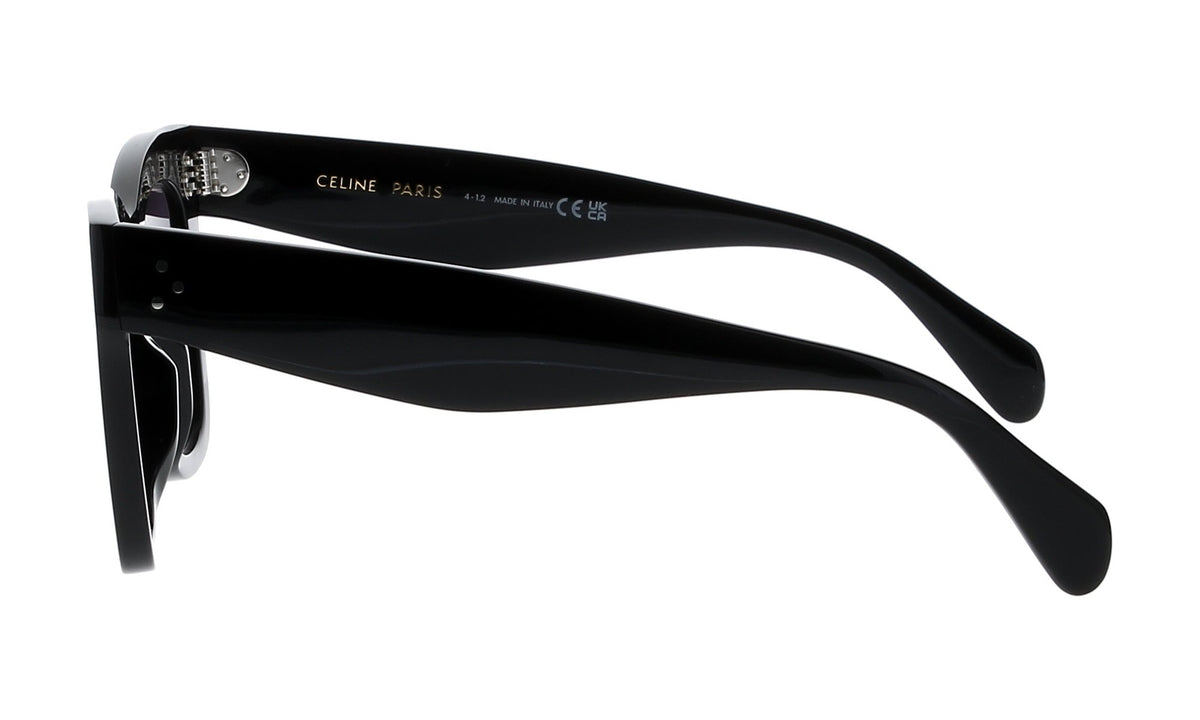 Celine Bold 3 Dots CL4004IN Polarized Sunglasses, Shiny Black with Smoke Gradient, view 3