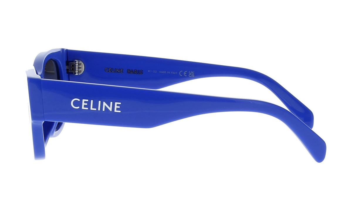 Celine Monochroms CL40197U Sunglasses, Shiny Blue with Smoke, view 3