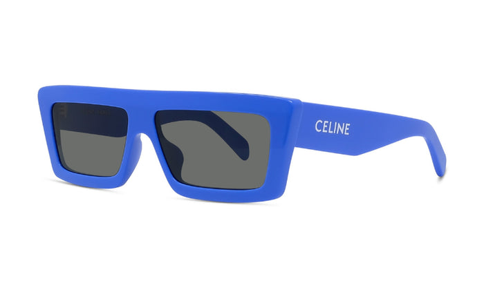 Celine Monochroms CL40214U Sunglasses, Shiny Blue with Smoke, view 1