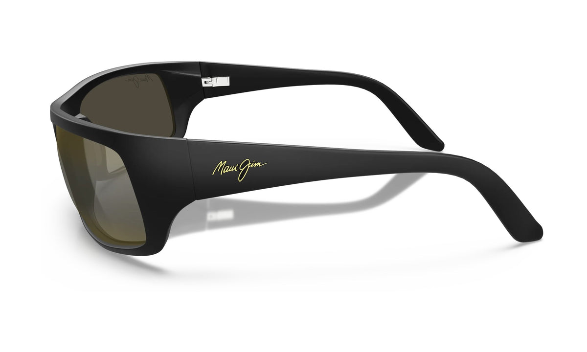 Maui Jim Peahi H202-2M Polarized Sunglasses, Matte Black with HCL Bronze, view 3