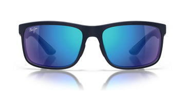 Maui Jim Huelo B449-03 Polarized Sunglasses, Matte Blue with Blue Hawaii, view 1