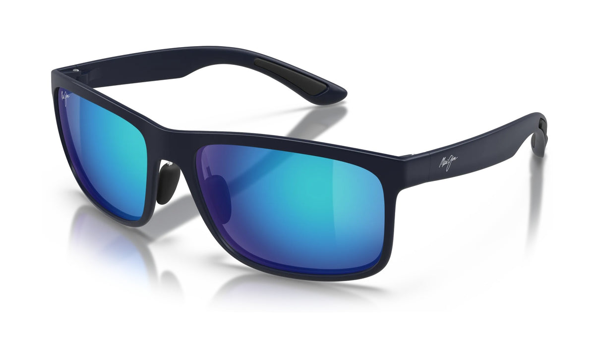 Maui Jim Huelo B449-03 Polarized Sunglasses, Matte Blue with Blue Hawaii, view 2