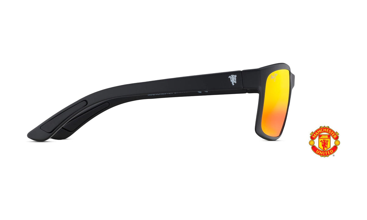 Maui Jim Pokowai Arch RM439-35UTD Manchester United Edition Polarized Sunglasses, Matte Black, view 3