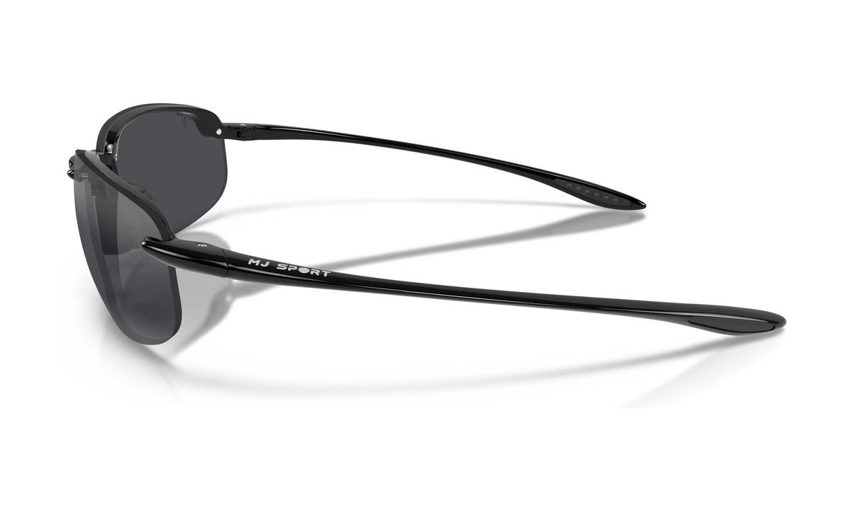 Maui Jim Ho'okipa 407-02 Polarized Sunglasses, Gloss Black with Neutral Grey, view 3