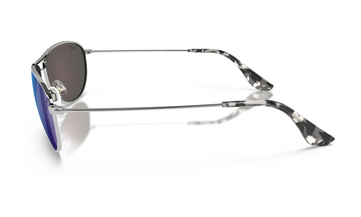 Maui Jim Baby Beach B245-17 Polarized Aviator Sunglasses, Silver with Blue Hawaii, view 3