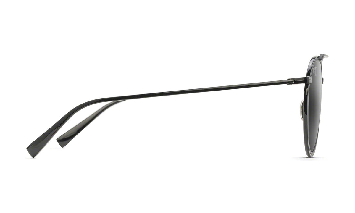 Maui Jim Bowline 557-02 Polarized Sunglasses, Black Gloss with Neutral Grey, view 3