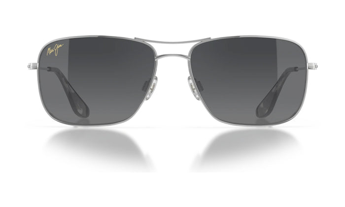 Maui Jim Wiki Wiki GS246-17 Polarized Aviator Sunglasses, Silver, Neutral Grey Gradient, view 1