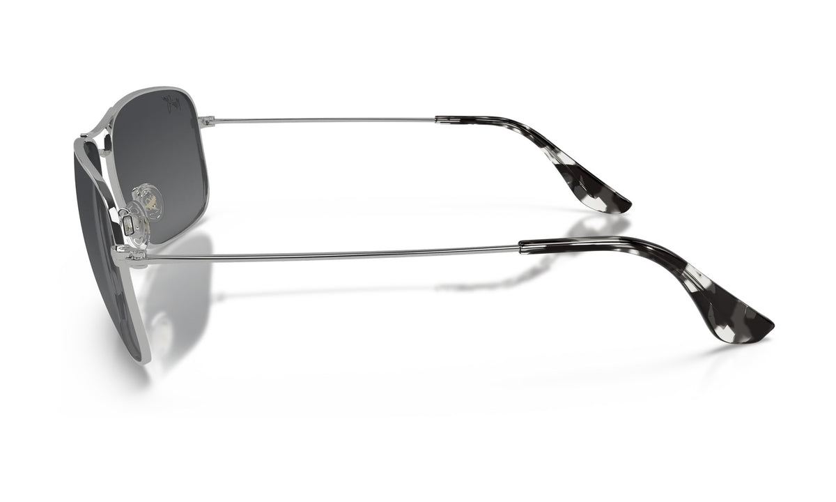 Maui Jim Wiki Wiki GS246-17 Polarized Aviator Sunglasses, Silver, Neutral Grey Gradient, view 3