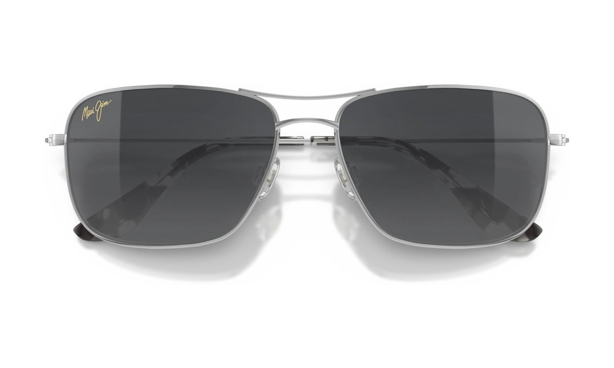 Maui Jim Wiki Wiki GS246-17 Polarized Aviator Sunglasses, Silver, Neutral Grey Gradient, view 4