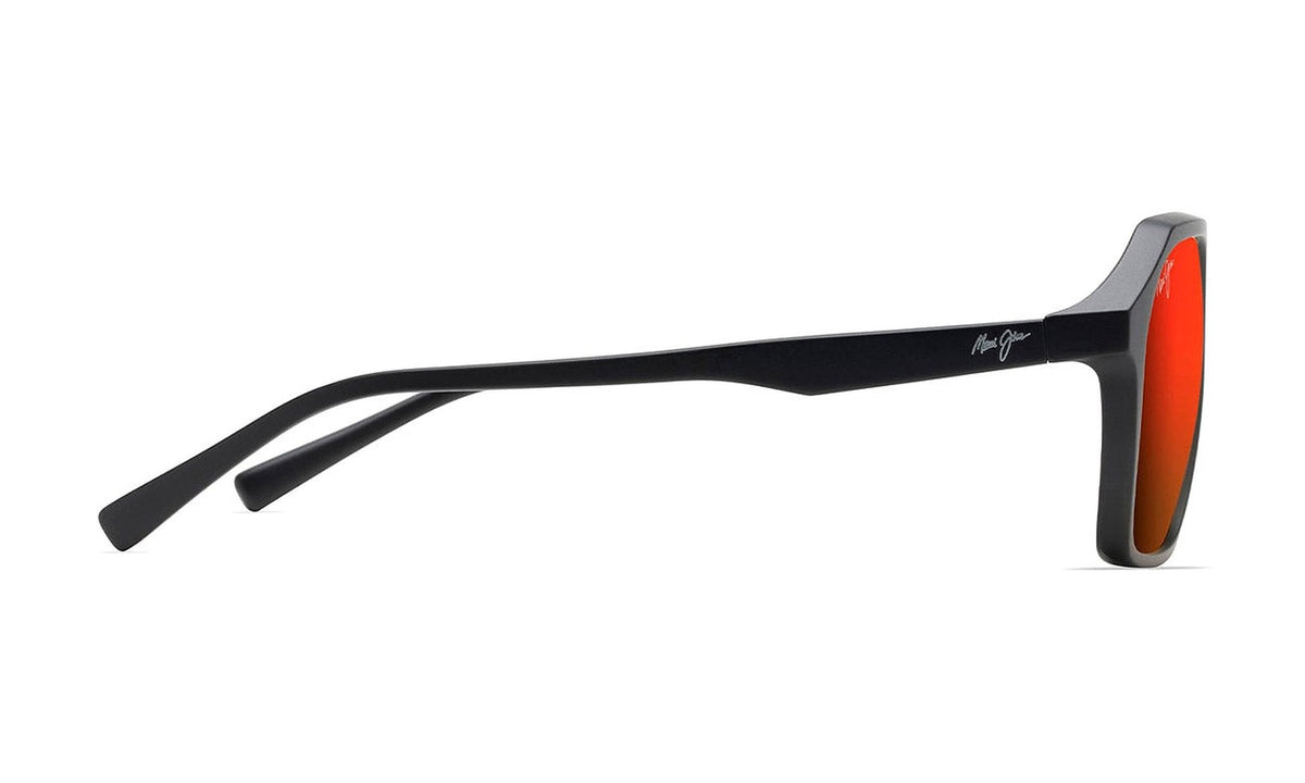 Maui Jim Wedges RM880-02A Polarized Sunglasses, Matte Black with Hawaii Lava, view 3