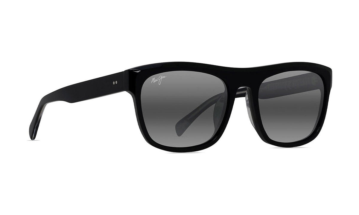 Maui Jim S-Turns 872-02 Polarized Sunglasses, Black with Crystal, Neutral Grey, view 2