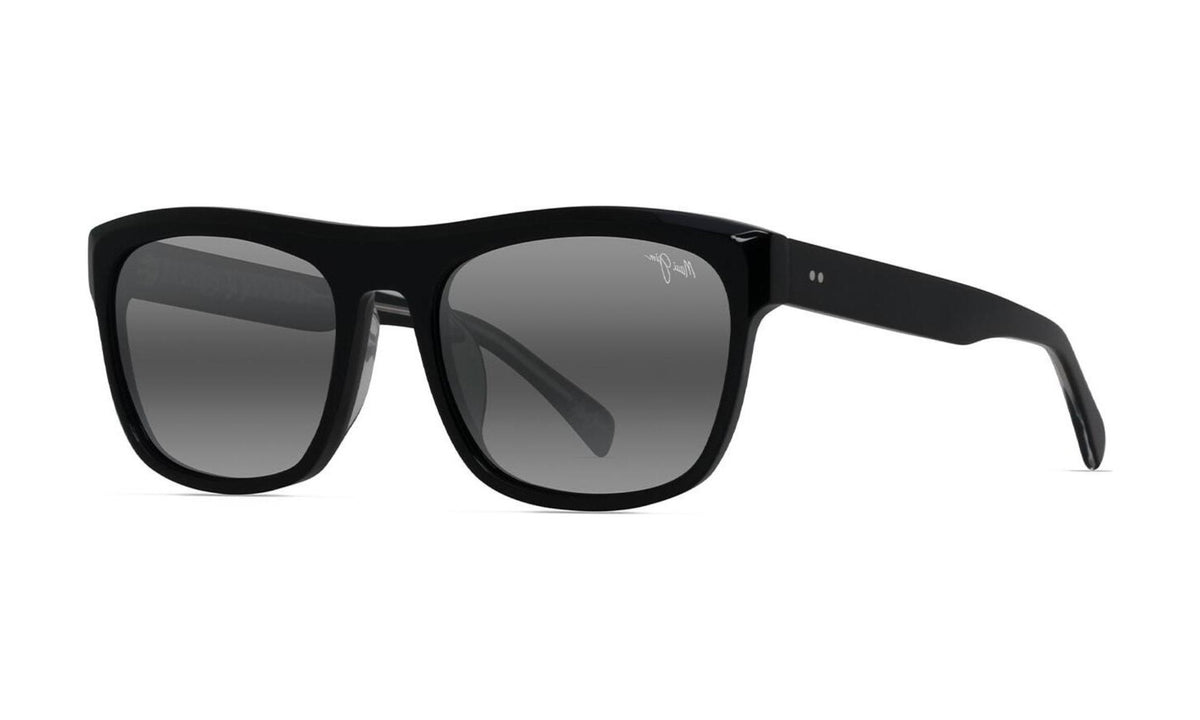 Maui Jim S-Turns 872-02 Polarized Sunglasses, Black with Crystal, Neutral Grey, view 4