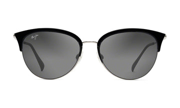 Maui Jim Olili GS330-02 Polarized Cat-Eye Sunglasses, Black Gloss, Neutral Grey, view 1