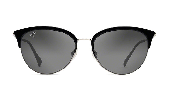 Maui Jim Olili GS330-02 Polarized Cat-Eye Sunglasses, Black Gloss, Neutral Grey, view 1