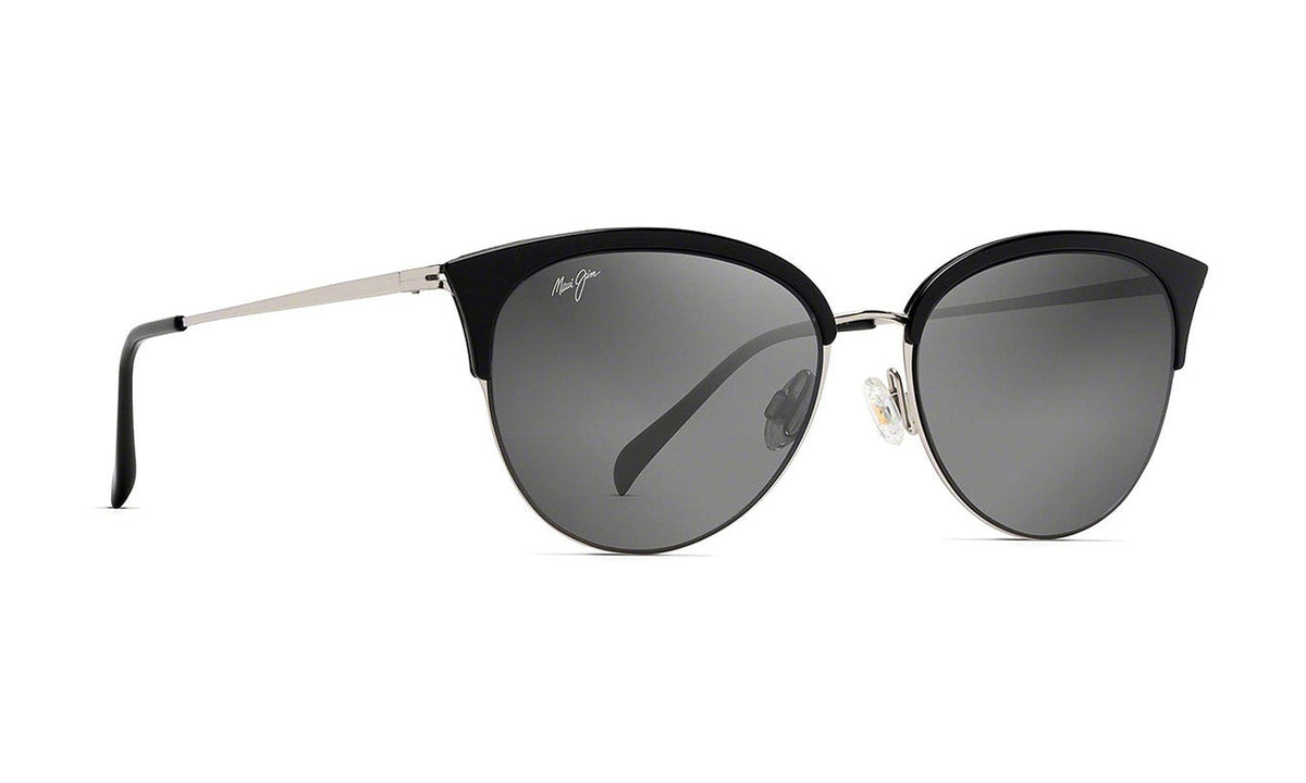 Maui Jim Olili GS330-02 Polarized Cat-Eye Sunglasses, Black Gloss, Neutral Grey, view 2