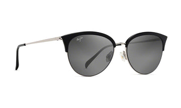 Maui Jim Olili GS330-02 Polarized Cat-Eye Sunglasses, Black Gloss, Neutral Grey, view 2