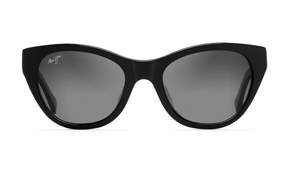 Maui Jim Capri GS820-02N Polarized Cat-Eye Sunglasses, Black, Neutral Grey Gradient, view 1