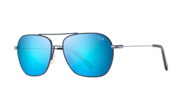 Maui Jim Mano B877-03 Polarized Aviator Sunglasses, Dark Navy with Blue Hawaii, view 2