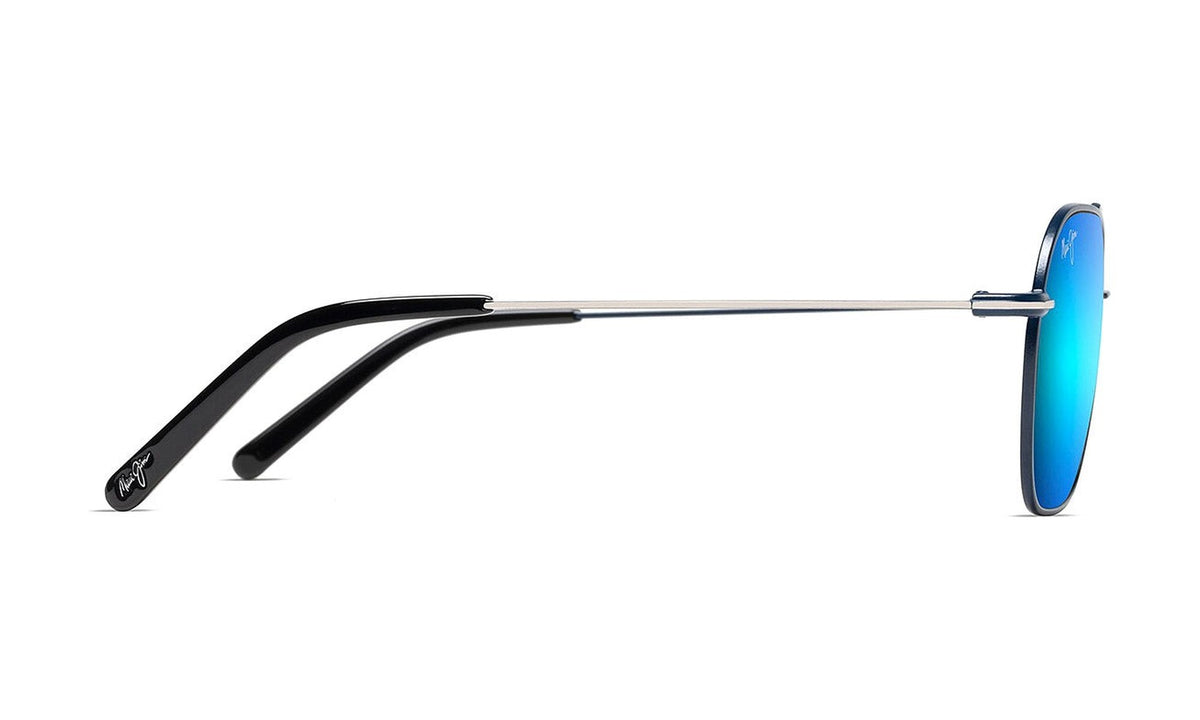 Maui Jim Mano B877-03 Polarized Aviator Sunglasses, Dark Navy with Blue Hawaii, view 3