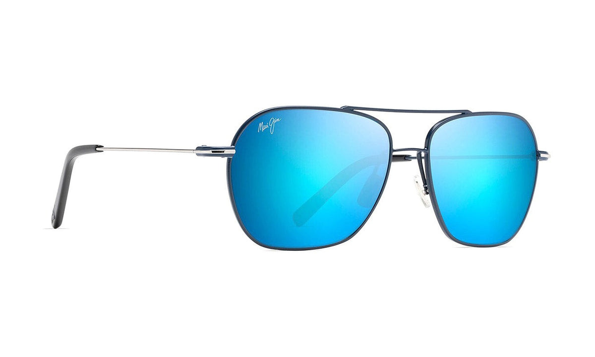 Maui Jim Mano B877-03 Polarized Aviator Sunglasses, Dark Navy with Blue Hawaii, view 4
