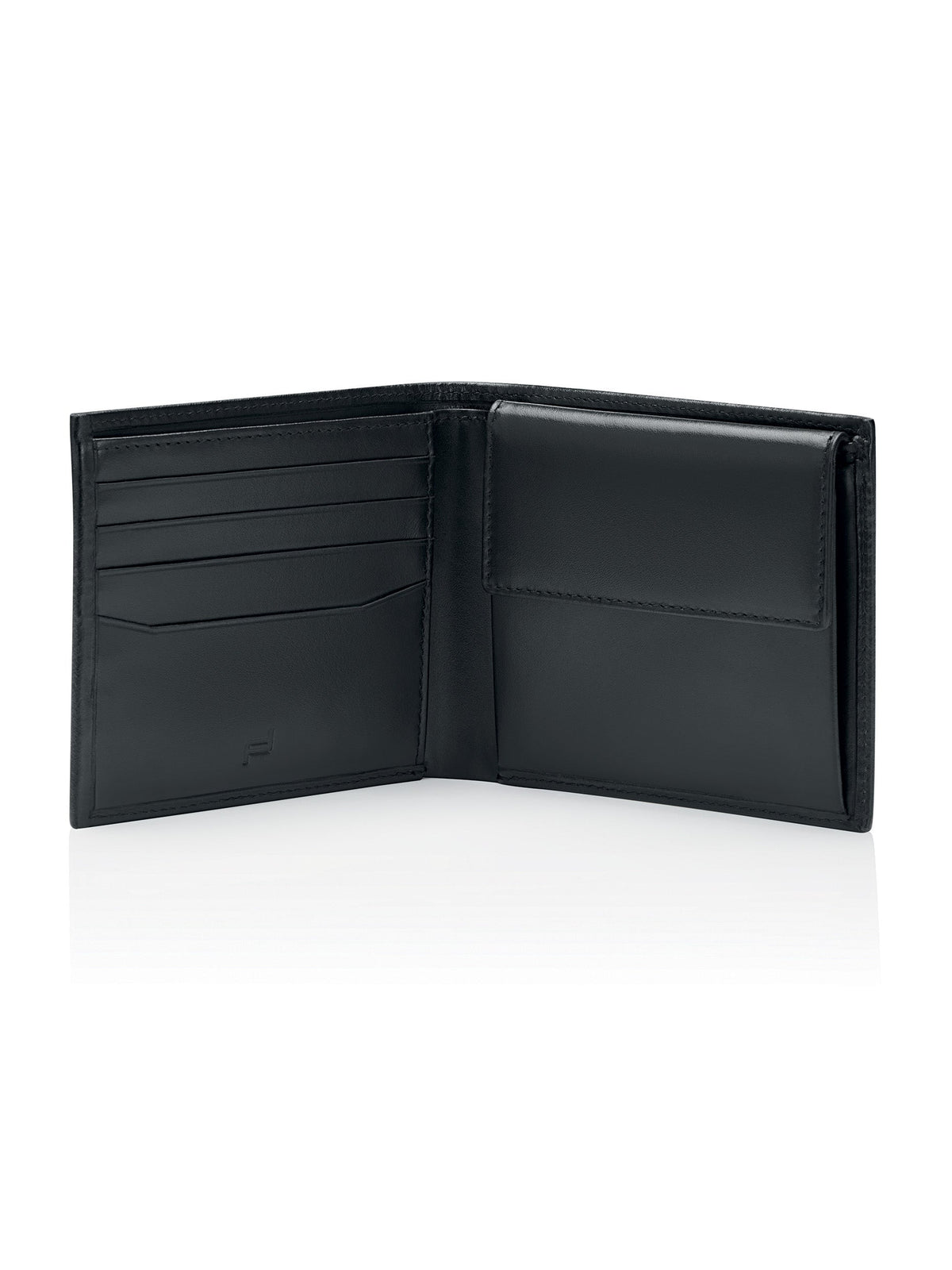 Porsche Design Leather Wallet 4 with Coin Pocket in Black, Classic Smooth, view 3